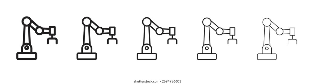 Industrial robot icon, outline vector logo illustration, linear pictogram isolated