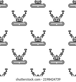 industrial robot icon pattern. Seamless industrial robot pattern on white background.