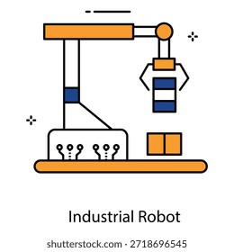 Icono del robot del Industrial que representa la Tecnología de fabricación automatizada para las fábricas modernas