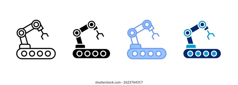 Industrial Robot Icon Set Multiple Style Collection