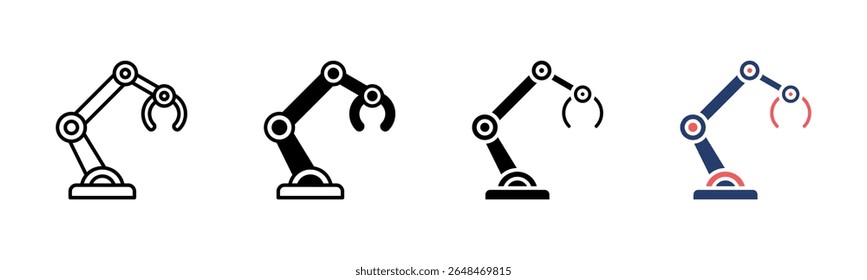 Industrial Robot icon sheet multiple style collection