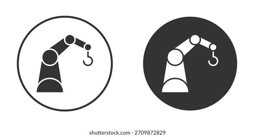 Industrial robot icon signs pack. Vector symbols for graphic designs