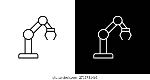 Icono de robot de Industrial. Símbolo plano simple. Ilustración de pictograma de contorno negro perfecto