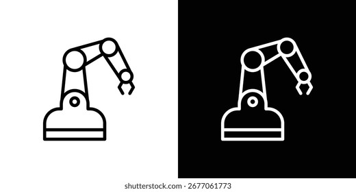 Industrial robot icon. Simple thin line, outline vectors