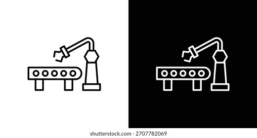 Icono de robot de Industrial. línea delgada para Web y móvil, estilo minimalista moderno