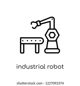 industrial robot icon. Trendy modern flat linear vector industrial robot icon on white background from thin line Artificial Intelligence, Future Technology collection, outline vector illustration