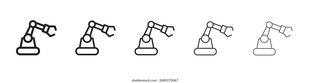 Industrial robot icono línea de Arte vectorial Ilustraciones colección