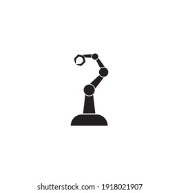 Industrial robot icon vector design,mechanical robot arm icon.