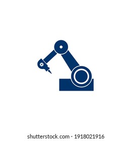 Industrial robot icon vector design,mechanical robot arm icon.