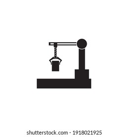 Diseño del vector de ícono de robot industrial, icono del brazo de robot mecánico.