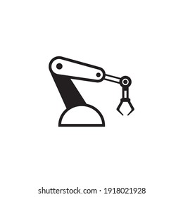Industrial robot icon vector design,mechanical robot arm icon.