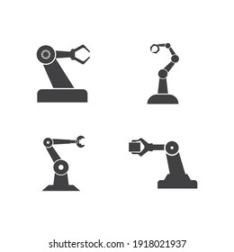 Industrial Robot Icon Vector Design,mechanical Robot Arm Icon.