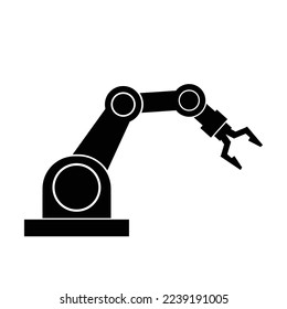 Industrial robot icon vector design,mechanical robot arm icon.