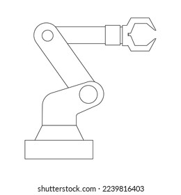 Diseño del vector de ícono de robot industrial, icono del brazo de robot mecánico.