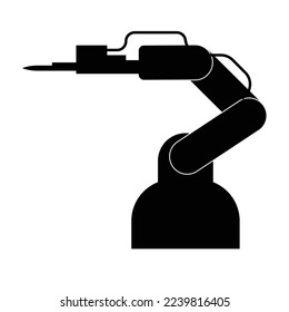 Diseño del vector de ícono de robot industrial, icono del brazo de robot mecánico.