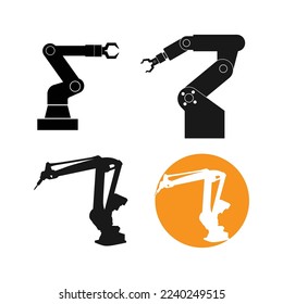 Industrial robot icon vector design,mechanical robot arm icon.