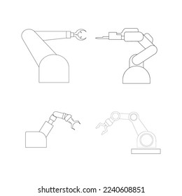 Industrial robot icon vector design,mechanical robot arm icon.