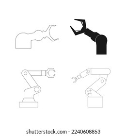 Industrial robot icon vector design,mechanical robot arm icon.