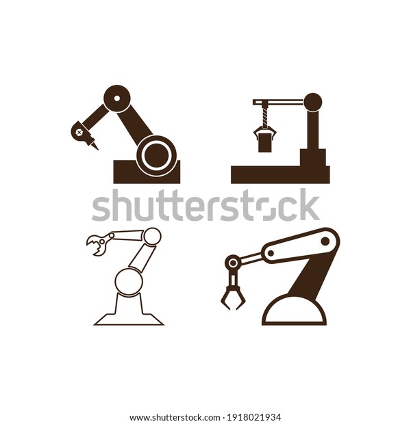 Industrial Robot Icon Vector Designmechanical Robot Stock Vector ...