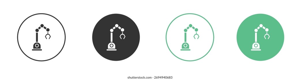 Industrieroboter-Ikone, Vektorgrafik, gefülltes flaches Zeichen, solides Piktogramm