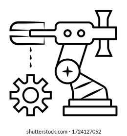 Industrial robot icon vector illustration