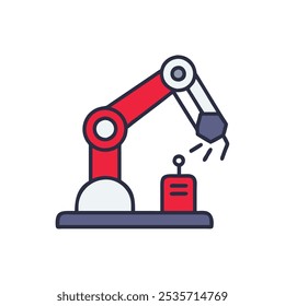 Icono de robot industrial Ilustración vectorial
