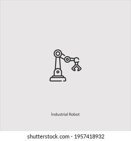 industrial robot icon vector isolated on white background