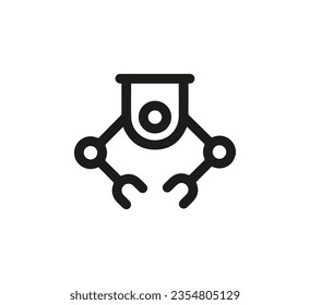 Vector de icono de Robot industrial. Signo de estilo lineal para concepto móvil y diseño web. Ilustración del símbolo de Robot industrial. Gráficos vectoriales de píxeles - Vector.