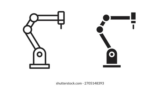 Industrial robot icon vector modern flat and stroke designs