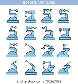 industrial robot icons 