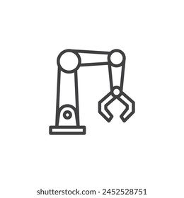 Industrial Robot line icon. linear style sign for mobile concept and web design. Robotic arm outline vector icon. Symbol, logo illustration. Vector graphics