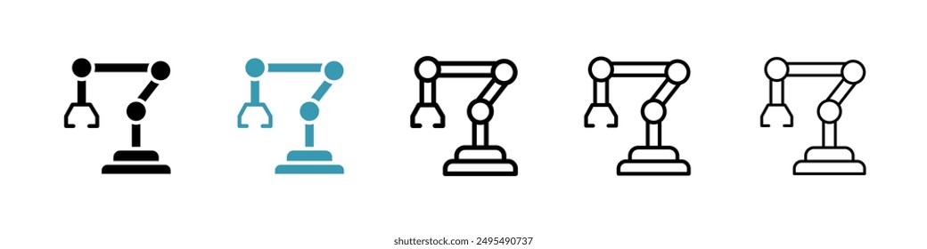 Industrial robot line icon vector set.