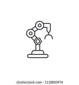 Industrial robot linear icon concept. line vector sign, symbol, illustration.