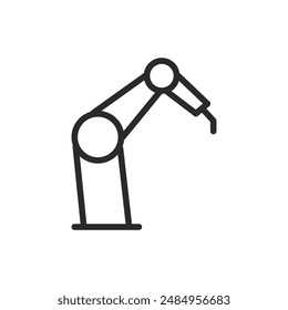 Industrie und Gewerbe-Roboter, Linearsymbol. Robotik und Fertigung. Bearbeitbare Strichbreite