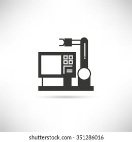 industrial robot and machine, robot icon