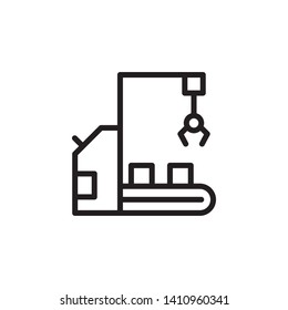 Industrial robot, manufacturing robot icon - Vector