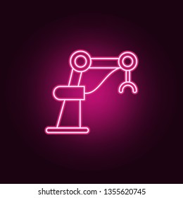 Industrial robot neon icon. Elements of Artifical intelligence set. Simple icon for websites, web design, mobile app, info graphics