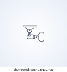 industrial robot, vector best gray line icon on white background, EPS 10