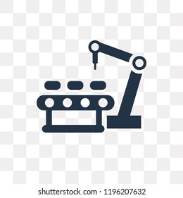 Industrial robot vector icon isolated on transparent background, Industrial robot transparency concept can be used web and mobile