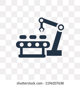 Industrial robot vector icon isolated on transparent background, Industrial robot transparency concept can be used web and mobile
