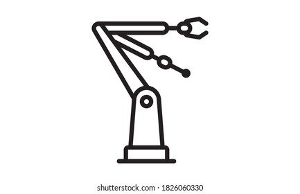 Industrial robot vector icon. robotic arm illustration symbol. automation sign or logo. For web sites or mobile.