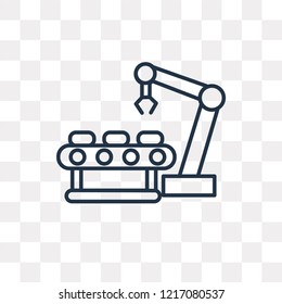 Industrial robot vector outline icon isolated on transparent background, high quality linear Industrial robot transparency concept can be used web and mobile