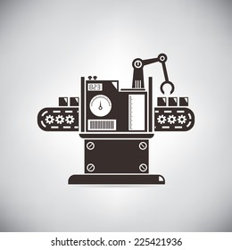 industrial robot working in manufacturing process