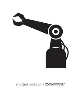 Industrial Robotic Arm Icon isolated illustration 
