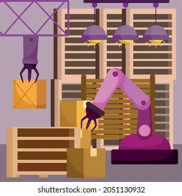 industrial robots distribution boxes logistic