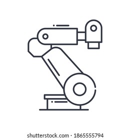 Industrial robots icon, linear isolated illustration, thin line vector, web design sign, outline concept symbol with editable stroke on white background.