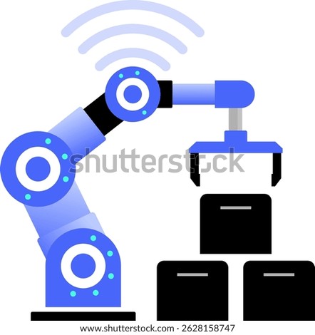 Industrial Robots System process automation Smart Manufacturing and Industry Icon Illustration