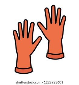 industrial rubber gloves icon