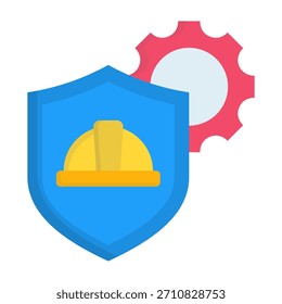 Industrial Safety Icon Flat Vector Illustration