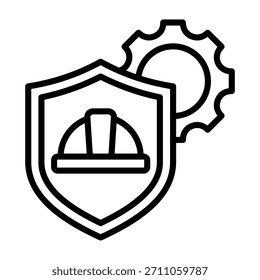 Industrial Safety Icon Line Vector Illustration